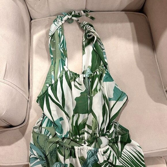 Green Leaf Print Maxi Dress - Picture 2 of 7